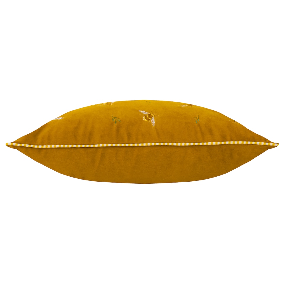 image 1 of Wylder Ramble Bees Embroidered Velvet Cushion