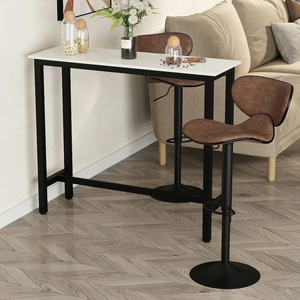 image 1 of HOMCOM Bar Table Coffee Table with Adjustable Footpads for Breakfast Dining