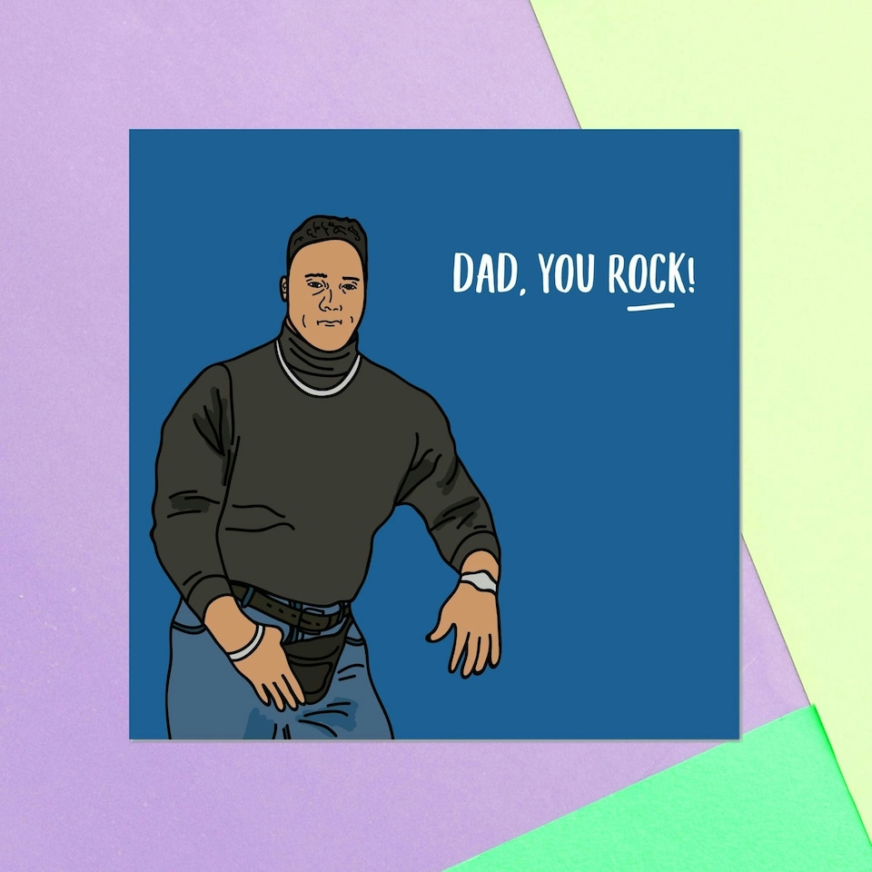 Dad, You Rock! Square Greetings Card