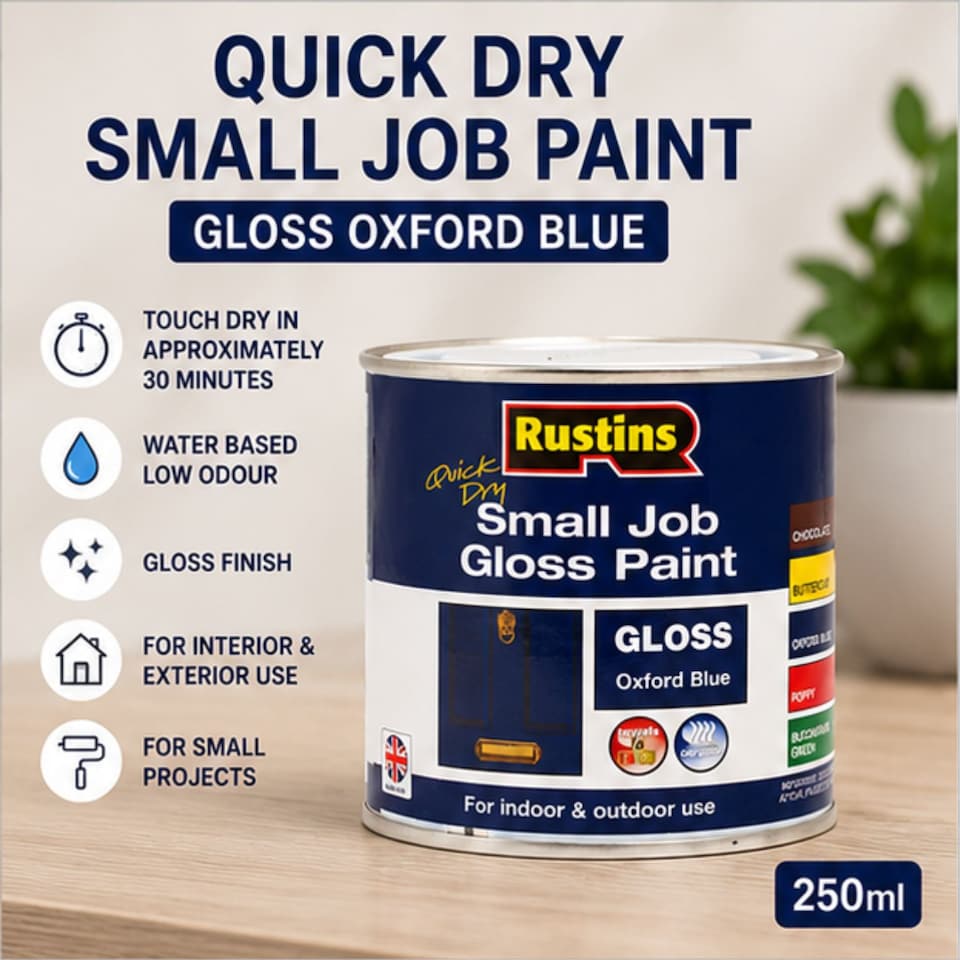 image 1 of Rustins - Quick Dry Small Job Gloss Paint Oxford Blue 250ml