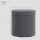 image 5 of HOMCOM 40cm Round Storage Ottoman, Corduroy Footstool with Removable Lid and Legs, Vanity Stool for Living Room, Bedroom, Grey | Grey