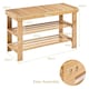 image 2 of COSTWAY 3-Tier Bamboo Shoe Bench Shoe Organizer Entryway Natural | Multi