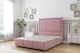 image 1 of Sloomy Lancaster Pink Plush Divan Bed Base 4 Drawers With 26 Inch Strutted Headboard & 12 Inch Matching Footboard | Pink | Pink | Super King | 1