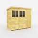 image 1 of 12 x 6 Feet Pent Shed - Double Door With Windows - Wood - L178 x W358 x H201 cm | Brown
