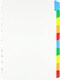 image 2 of Q-Connect 10-Part Index Multi-punched Reinforced Board Multi-Colour Blank Tabs A4 White KF01526