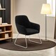 image 1 of Black Velvet Armchair With Rounded Back,Accent Seat With Chrome Legs,Occasional Chair,Functional Chair Black
