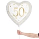 image 2 of Happy 50th Gold Anniversary Heart Shape Foil Helium Balloon 46cm / 18 in Gold
