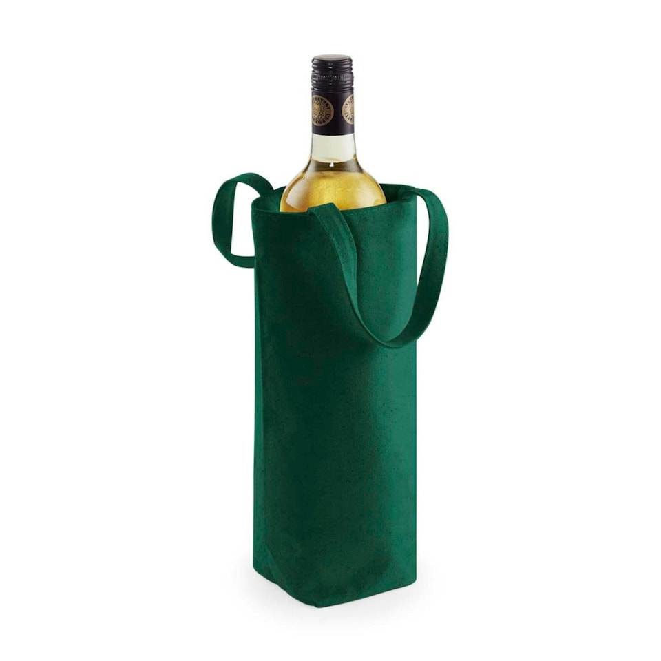 image 1 of Westford Mill Cotton Bottle Bag - Bottle Green - One Size