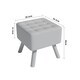 image 5 of Living and Home Linen Fabric Padded Footstool with Wooden Legs - Yellow