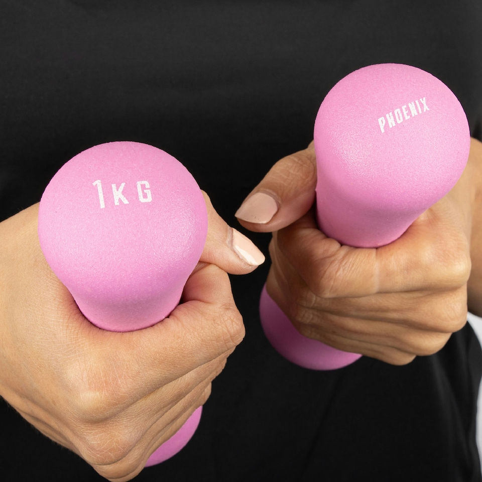 image 1 of Phoenix Fitness Dumbbell Pair - 1kg - Pink