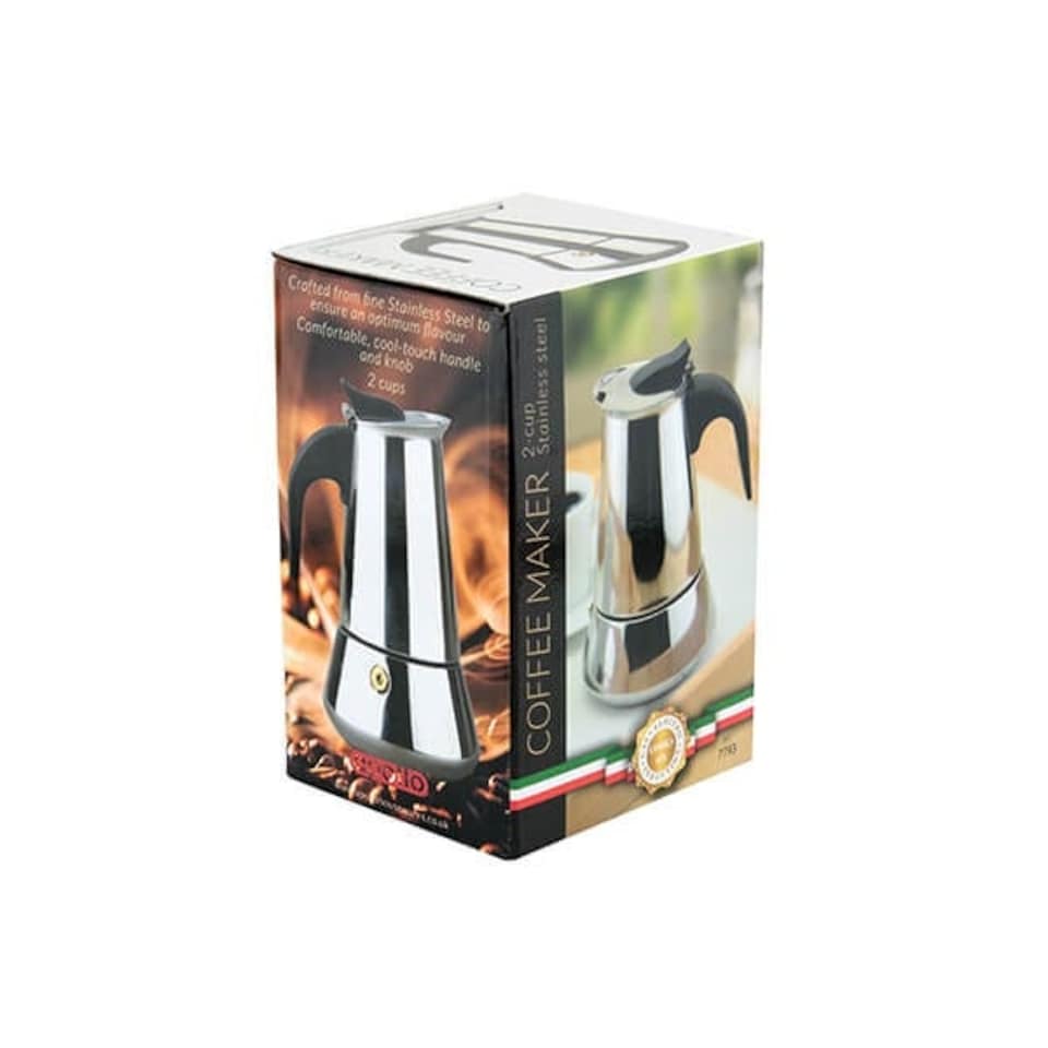 image 1 of Apollo Stainless Steel Induction 2 Cup Coffee Maker