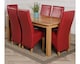 image 2 of Oslo 180 x 90 cm Large Oak Dining Table and 6 Lola Leather Chairs | Red | Red