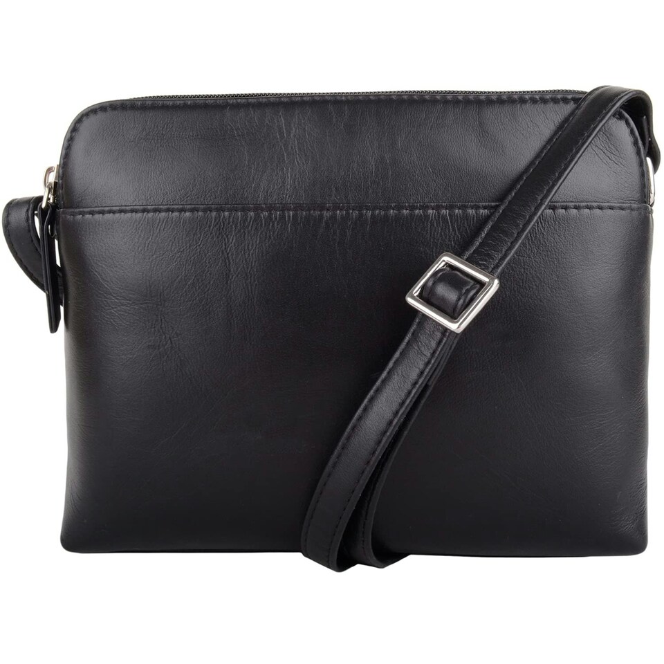image 1 of Genuine Soft Leather Crossbody Shoulder Handbag with Adjustable Strap Brown | Toffee