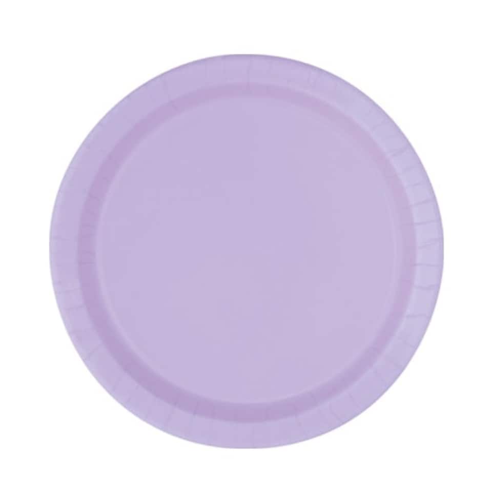 Lilac Round Paper Plates 22cm - Pack of 16
