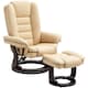 image 1 of HOMCOM Swivel Manual Recliner and Footrest Set PU Leather Lounge Chair Beige