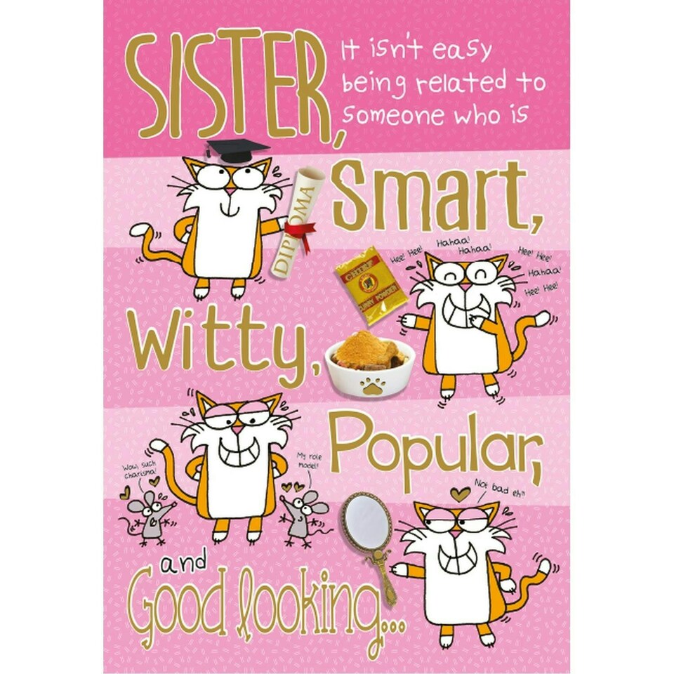 Words 'n' Wishes Traditional Fun Sister Birthday Card - Words 'n' Wishes