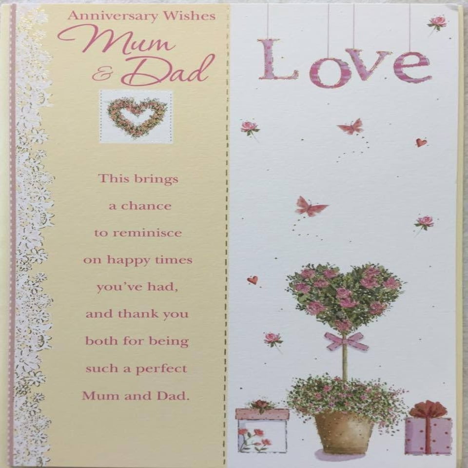 image 1 of Anniversary Wishes Mum & Dad Greetings Card