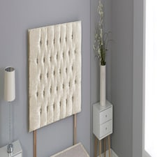 Cream Crush Velvet Chesterfield Crystal Button Headboard | Cream | 6FT Superking 20"inch Headboard