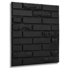 NOVECRAFTO Brick Effect 3D Wall Panels – 6 Sheets Covering 1.5m² | 16.15ft² Interior Cladding Set | Urban Brick Design – Each Panel 50x50cm Urban Brick Black