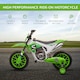 image 3 of HOMCOM Kids Electric Motorbike, 12V Battery Powered Kids Motorbike for Boys and Girls with Training Wheels, Start-up Button, Pedal, for Ages 3-5 Years - Green