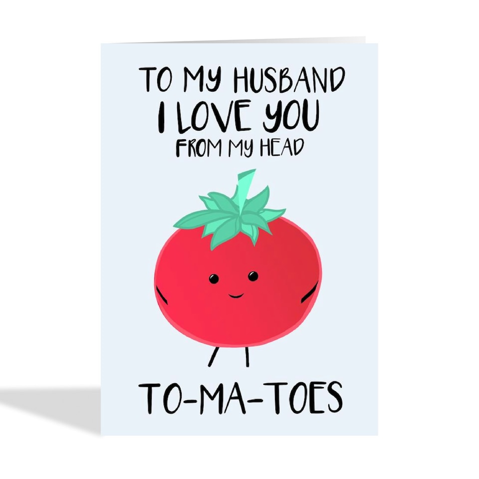 image 1 of Funny Tomato Pun Anniversary Card For Husband