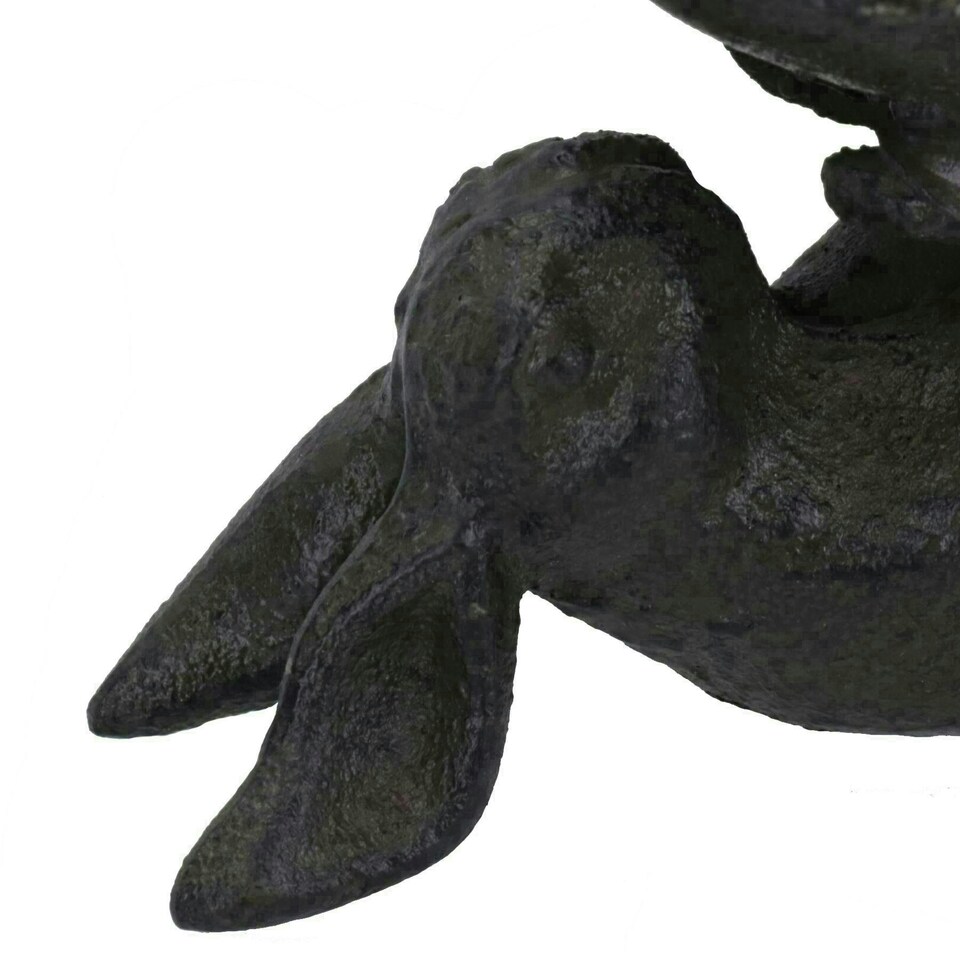 image 1 of Rabbit / Bird Bath Cast Iron Feeder Sitting Ornament Garden Feature Statue House