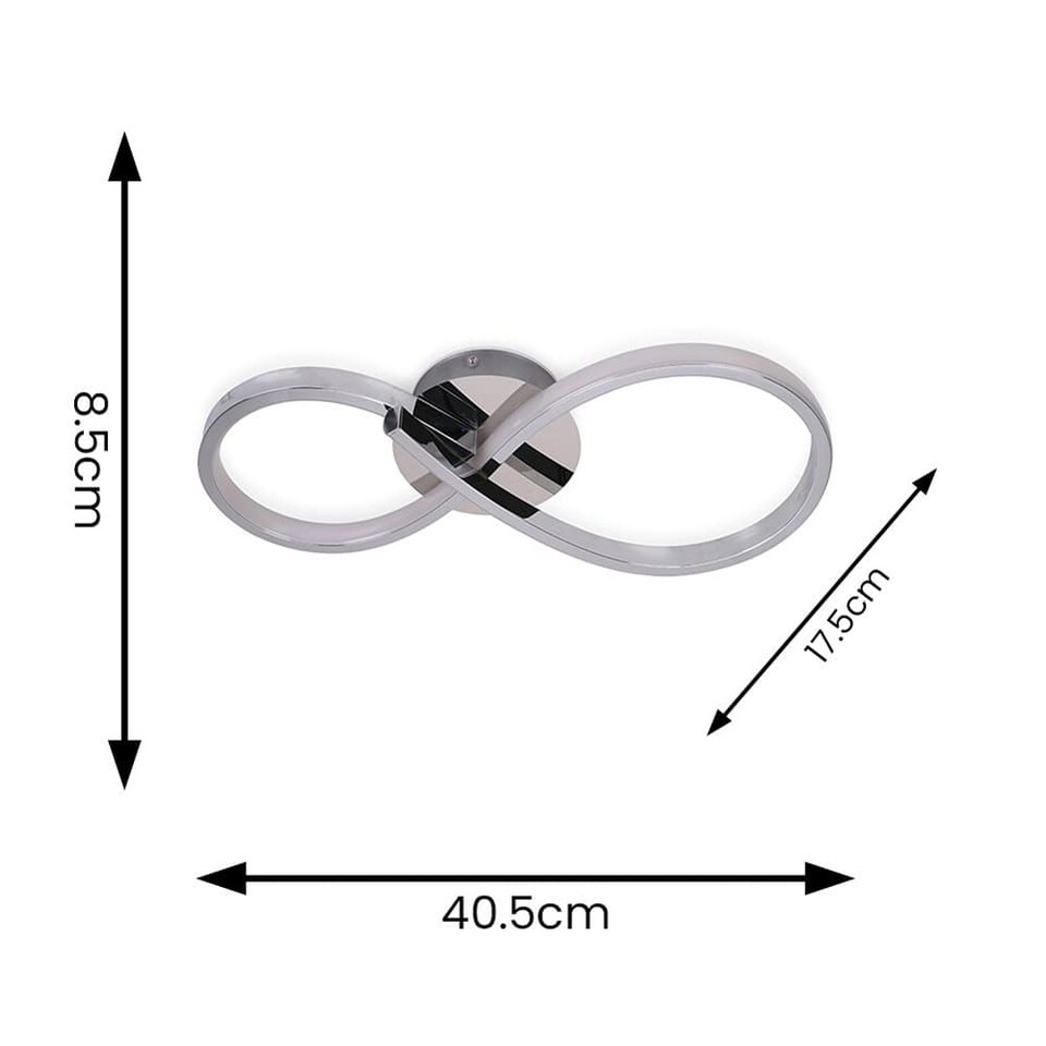 image 1 of ValueLights Infinity Chrome Swirl Integrated LED Ceiling Light | Chrome