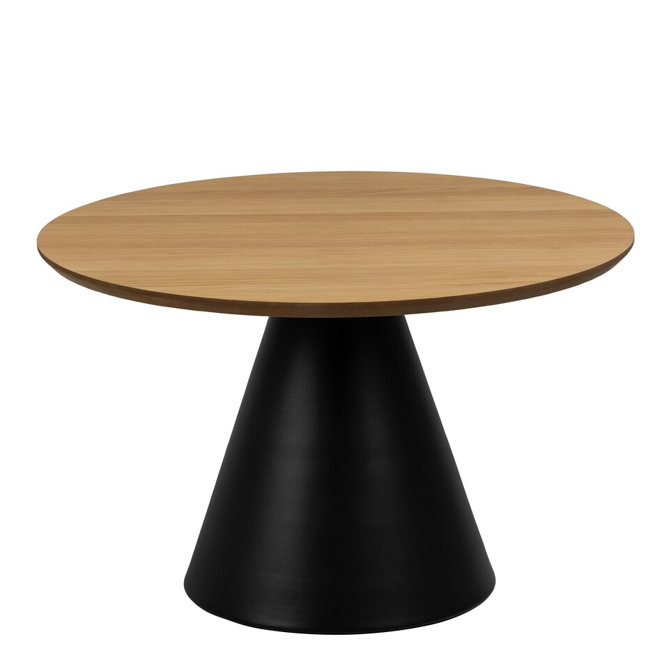 image 1 of Soli Round Coffee Table in Oak/Black 65x43cm