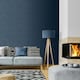 image 4 of Muriva Linen Textured Wallpaper - Blue - 10m x 53cm Blue