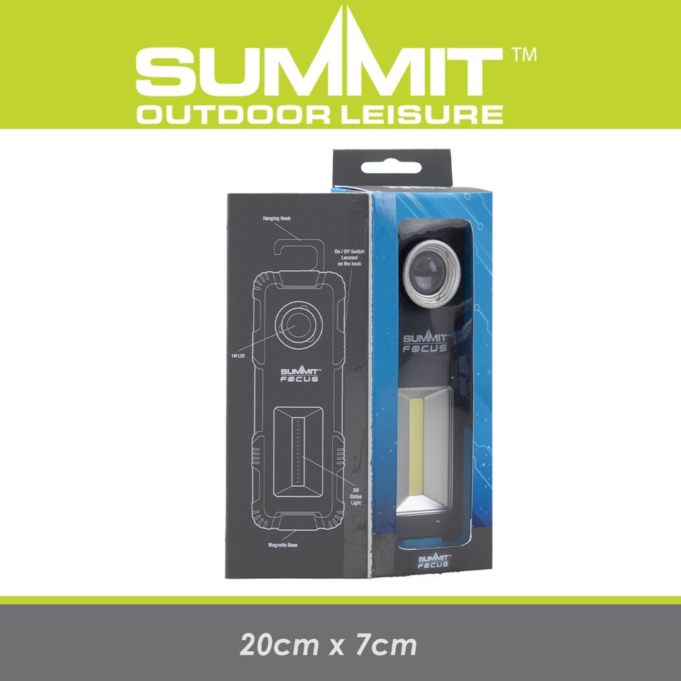 image 1 of PMS Duel Torch Light 1W/3W USB Rechargeable with Magnetic Base - Black/Blue