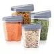image 1 of 4Pcs Cereal Dispenser Food Storage Container Organiser Set Pasta Pantry BPA Free - Grey