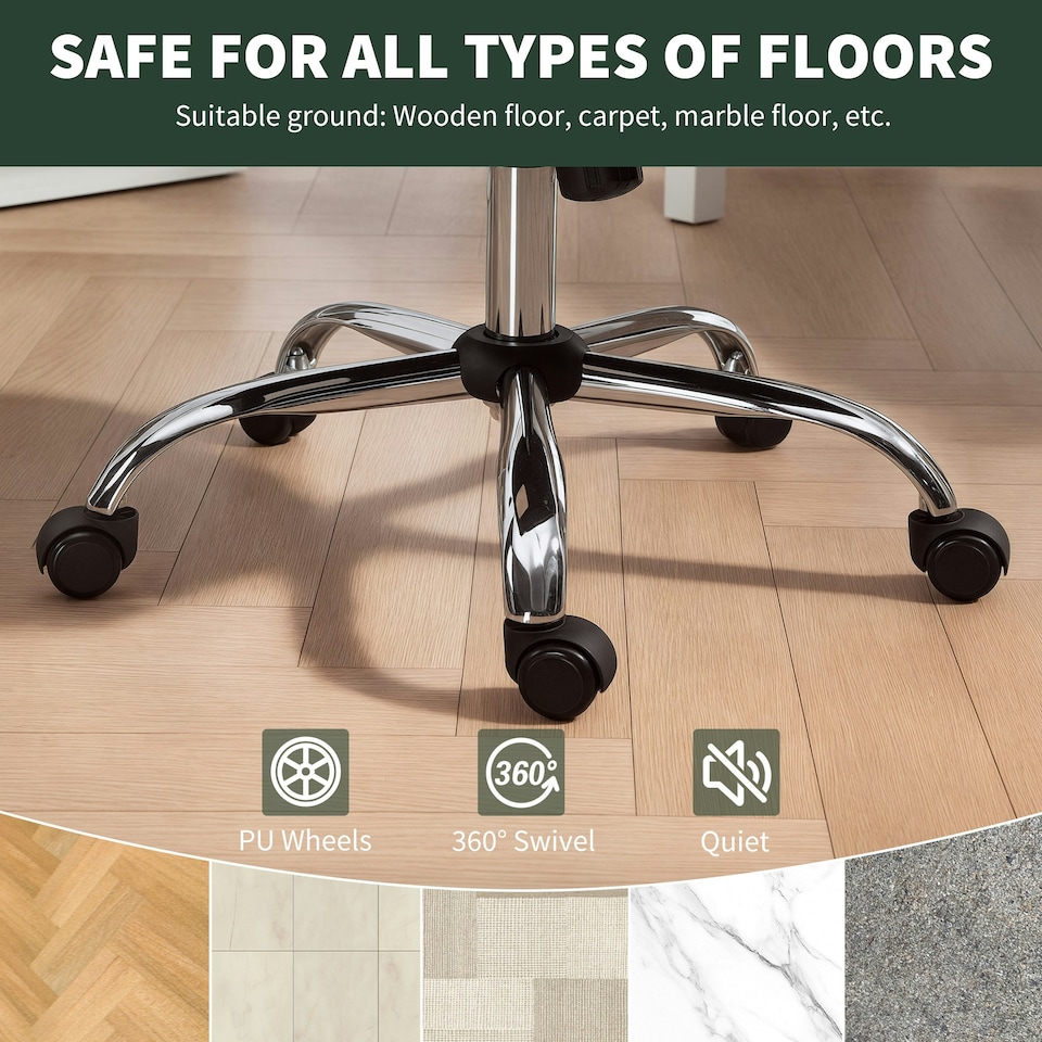 image 1 of HOMCOM Modern Velvet Office Desk Chair for Bedroom, Living Room, Dark Green | Green