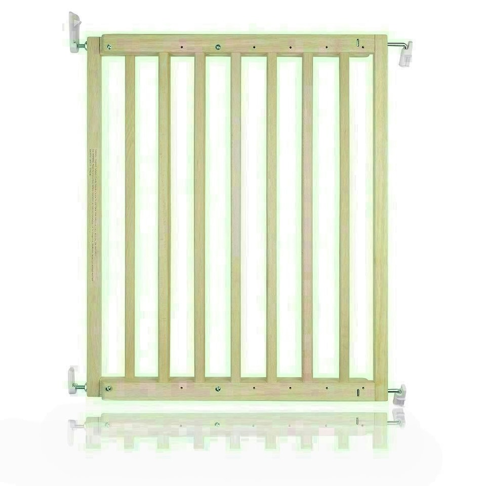 image 1 of Bettacare Chunky Wooden Screw Fit Dog Gate, 63.5cm - 105.5cm, Natural, Wooden Dog Gate Gate, Screw Fit Pet Stair Gate, Puppy Gate