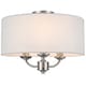 image 3 of COSYLYTE Winston 3 Light Classic Faux Linen Shade Ceiling Light - Brushed Nickel | Silver | Brushed Nickel | 1