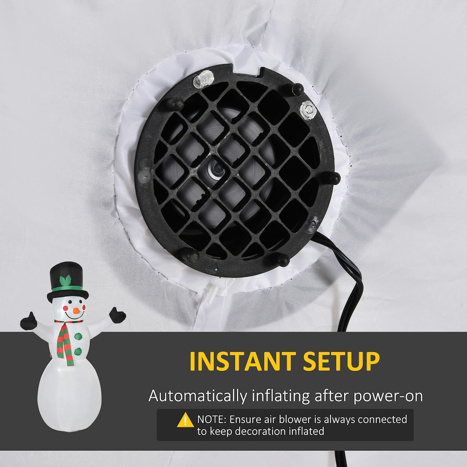 image 1 of HOMCOM 6.5ft Inflatable Snowman Xmas Airblown Holiday Decoration Outdoor