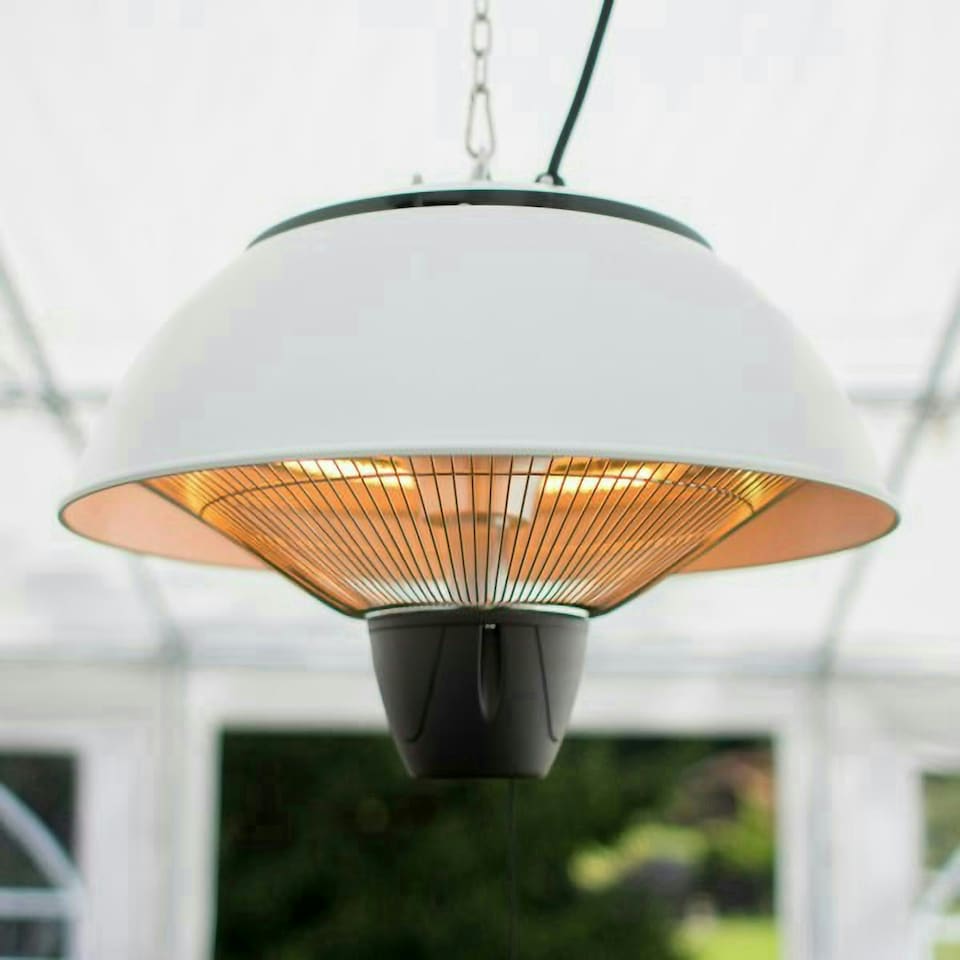 image 1 of Patio Heater in White Infrared Hanging 1.5kW IP34
