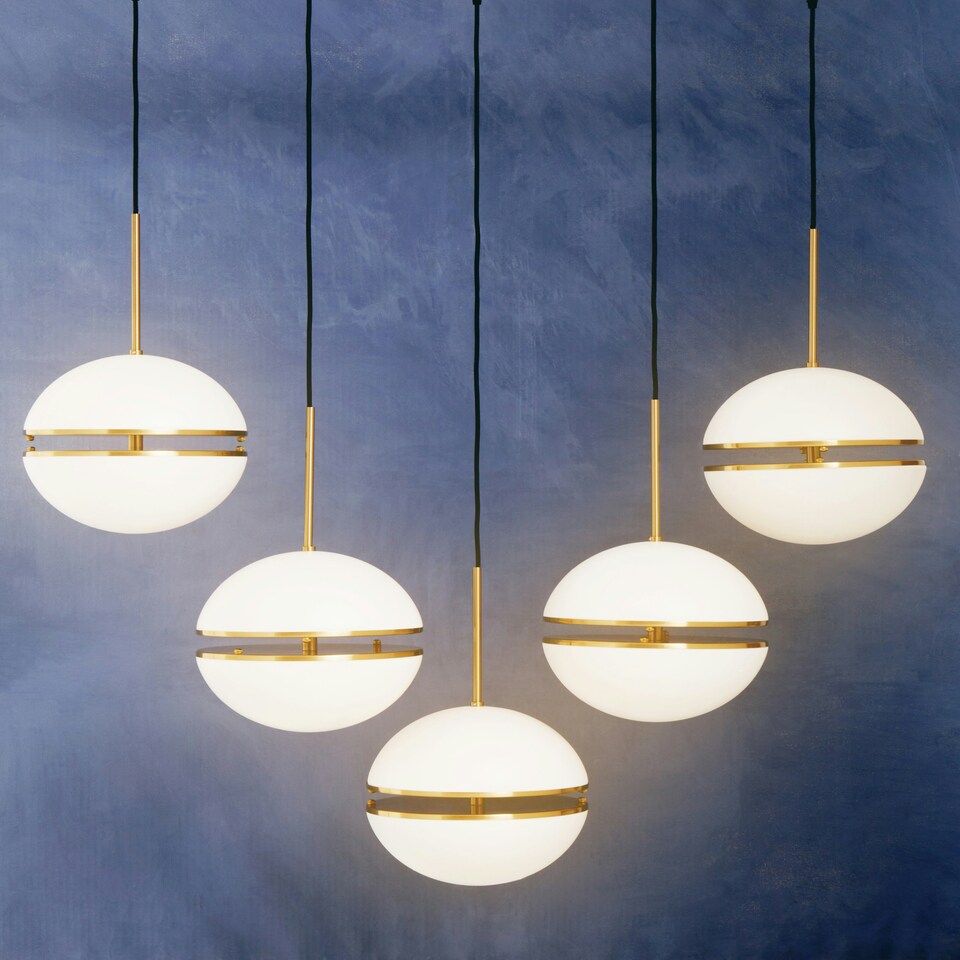 image 1 of Interiors by Premier Five Ball Brass Pendant Light