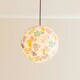 image 2 of ValueLights Annie Bold Floral Natural Fabric Globe Ball Ceiling Lamp Shade