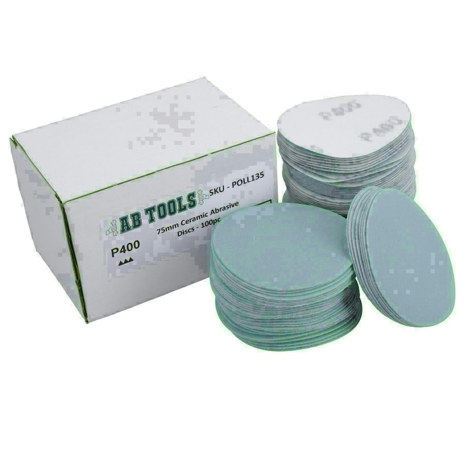 image 1 of 75mm Ceramic Abrasive Sanding Polishing Discs Hook And Loop 400 grit 200pc