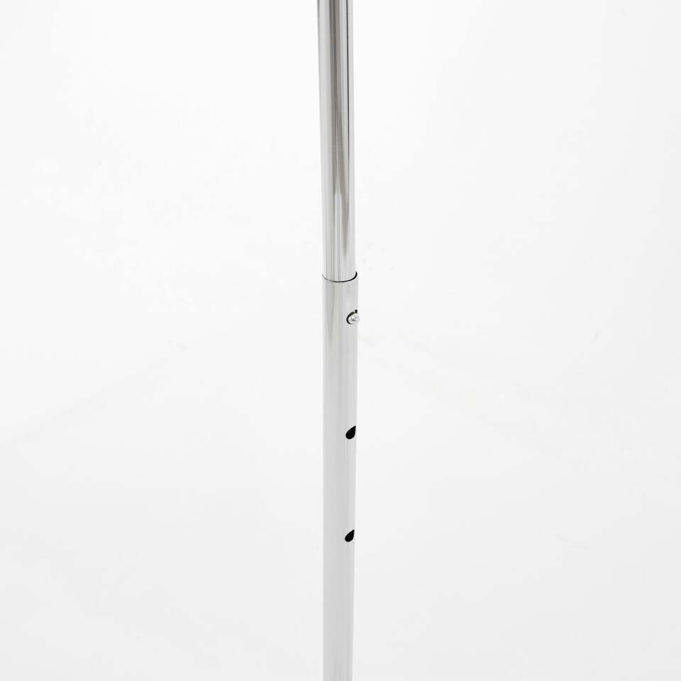image 1 of Heavy Duty Chrome Clothes Rail Adjustable Width Height with Shelf Locking Wheels Chrome | One Size