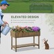 image 6 of Outsunny Wooden Herb Planter Stand 8 Cubes Bottom Shelf Raised Bed Natural