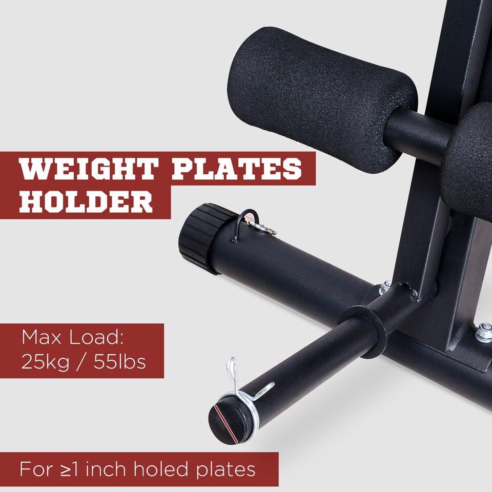 image 1 of HOMCOM Foldable Dumbbell Bench Weight Training, 7 Incline Adjustable, Red