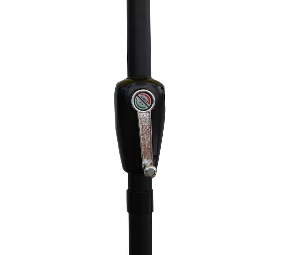 image 1 of Groundlevel 2m Outdoor Crank and Tilt Garden Parasol Umbrella | Black | Black