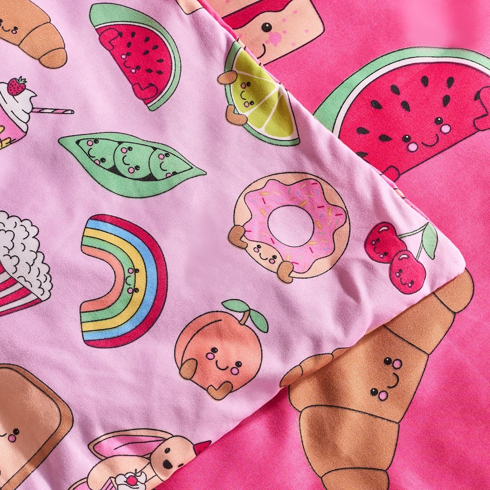 image 1 of OHS Kids Sweetie Pies Reversible Bedding Set Duvet Cover with Pillowcase | Pink | Magenta | Single
