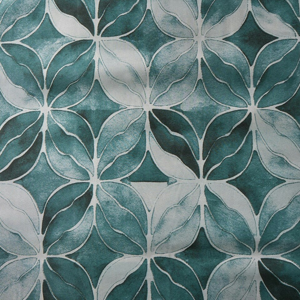 image 1 of OHS Watercolour Geo Abstract Duvet Cover and Pillowcase Set, Double - Green Green | Double
