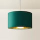 image 4 of ValueLights Reni Small Forest Green Velvet Chrome Inner Lamp Shade | Green