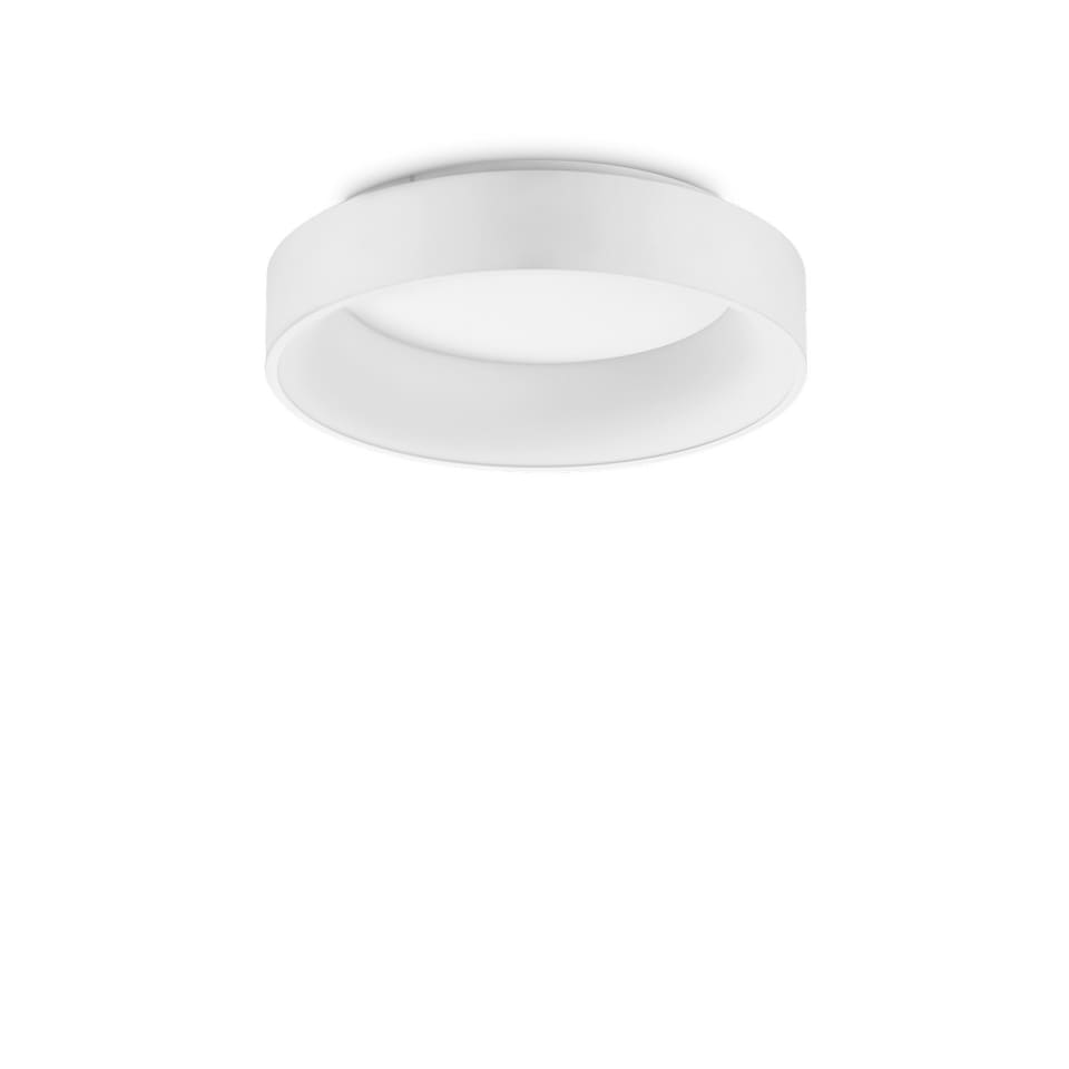 image 1 of ZIGGY Round 45cm Integrated LED Semi Flush Light White, 3000K, Non-Dim