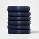 image 1 of Homescapes Turkish Cotton Hand Towel Set of 6 - Navy Blue Blue