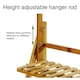 image 4 of Living and Home 3-Tier Wooden Foldable Ladder Shelf with Hanging Rod