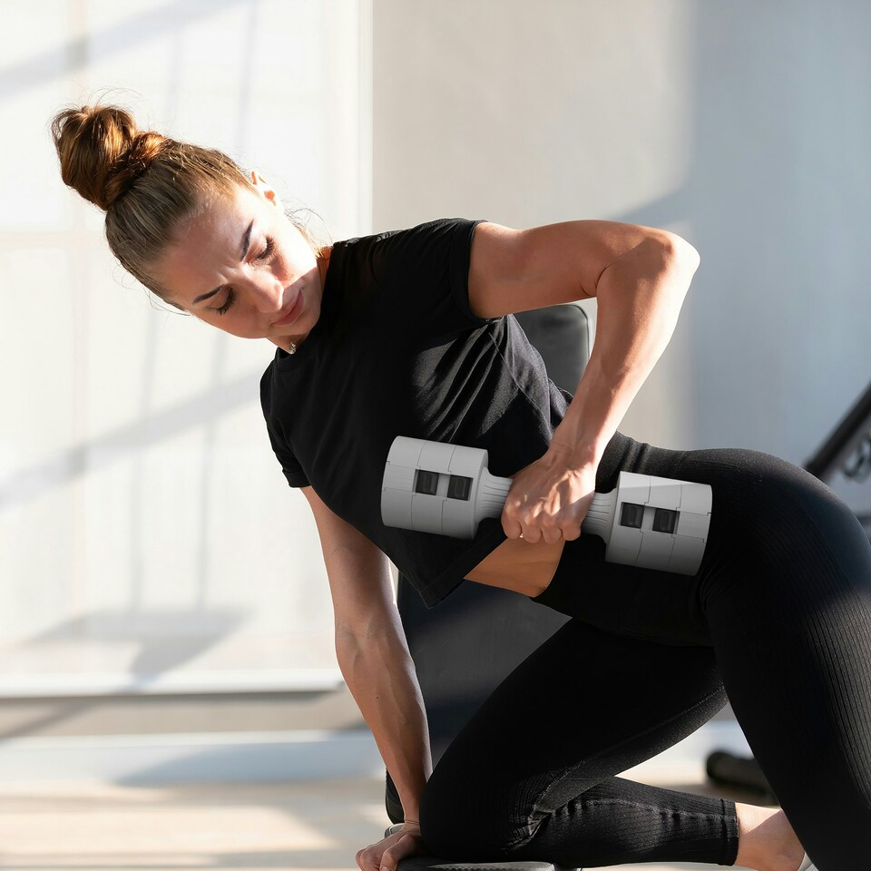 image 1 of SPORTNOW Adjustable Dumbbells Set, Fast Adjust and Compact, 2.5kg x 2